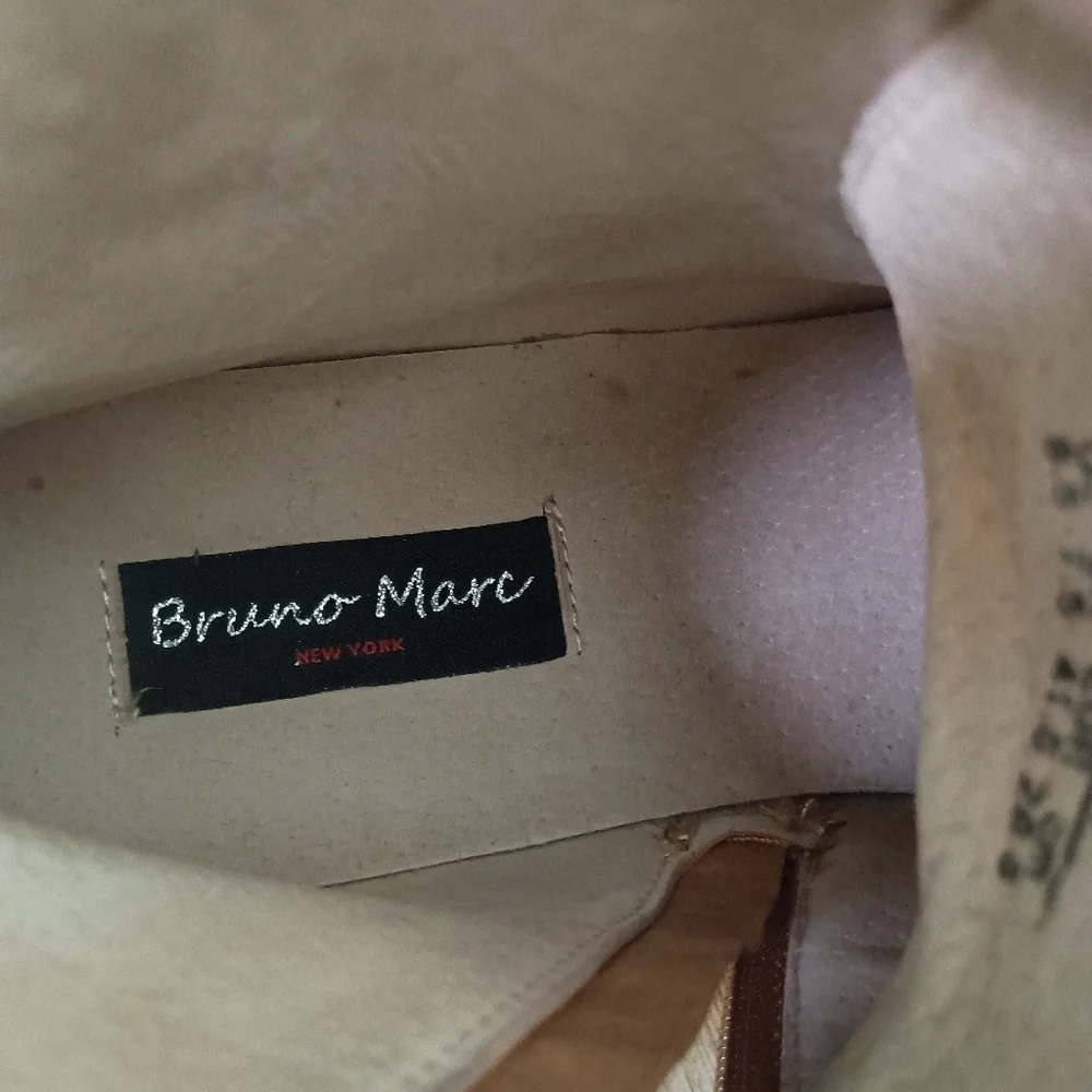 Bruno Marc Men's Brown Leather Brogue Boots_ Like New_ 8.5